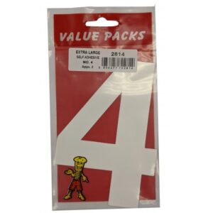 FAST PAK VALUE 2814: Set of (4) Extra-Large Self-Adhesive Numbers, 2 Pieces per Pack