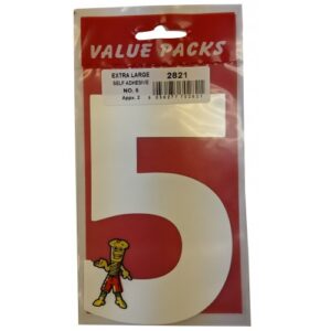 FAST PAK VALUE 2821 (5) EXTRA LARGE SELF-ADHESIVE NUMBERS, 2 PIECES PER PACK