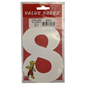 FAST PAK VALUE 2852 - Set of (8) Extra Large Self-Adhesive Numbers, 2 Pieces per Pack