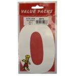 FAST PAK VALUE 2876 NUMBER (0) EXTRA LARGE SELF-STICK NUMBERS, 2 PIECES PER PACK
