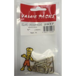 FAST PAK VALUE 2937 - 10 Pack of Brassed Square Hook Dressers