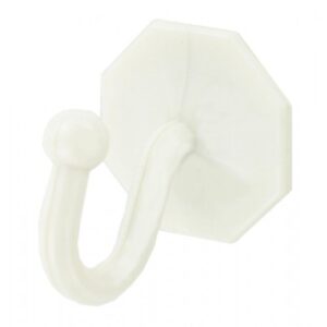 FAST PAK VALUE 3141 Self-Adhesive White Curtain Tiebacks - Pack of 2