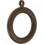 FAST PAK VALUE 6876 Dark Wood Curtain Pole Rings, 56mm, Pack of 6