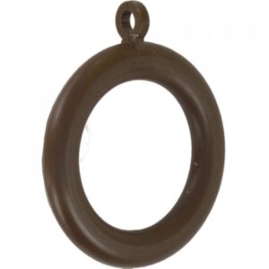 FAST PAK VALUE 6876 Dark Wood Curtain Pole Rings, 56mm, Pack of 6