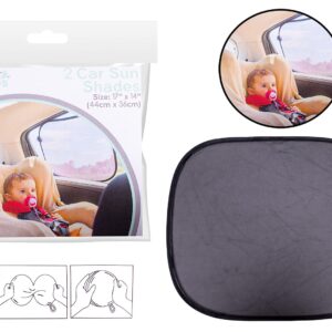 First Steps Black Car Window Sun Shades, 44cm x 36cm, Pack of 2