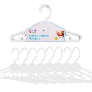 First Steps White Baby Clothes Hangers, Pack of 8