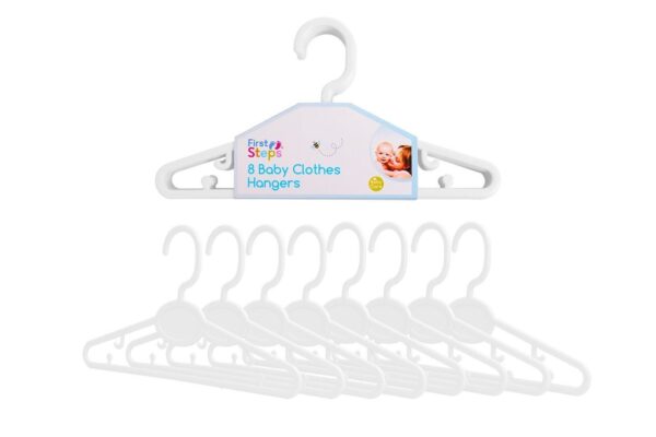 First Steps White Baby Clothes Hangers, Pack of 8