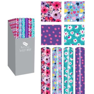 **Floral Patterns**: Flowers are a classic choice for feminine gift wrap. Look for designs featuring roses, peonies, or wildflowers in pastel or vibrant colors