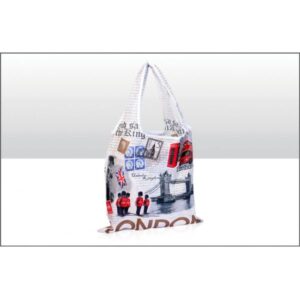 Folding Shopping Bag with London Collage Design