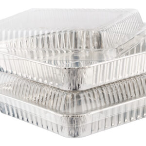 Four Seasons Foil Serving Dish with Lid, 225mm x 225mm x 35mm, Pack of 2