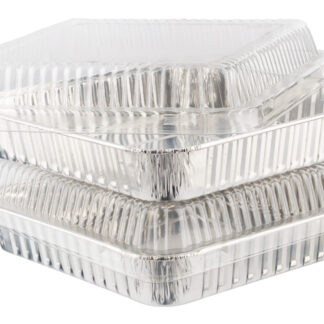 Four Seasons Foil Serving Dish with Lid, 225mm x 225mm x 35mm, Pack of 2
