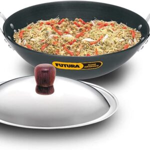 FUTURA AD375S Hard Anodized 30cm Deep Fry Pan / Kadhai with Lid, 3.75L