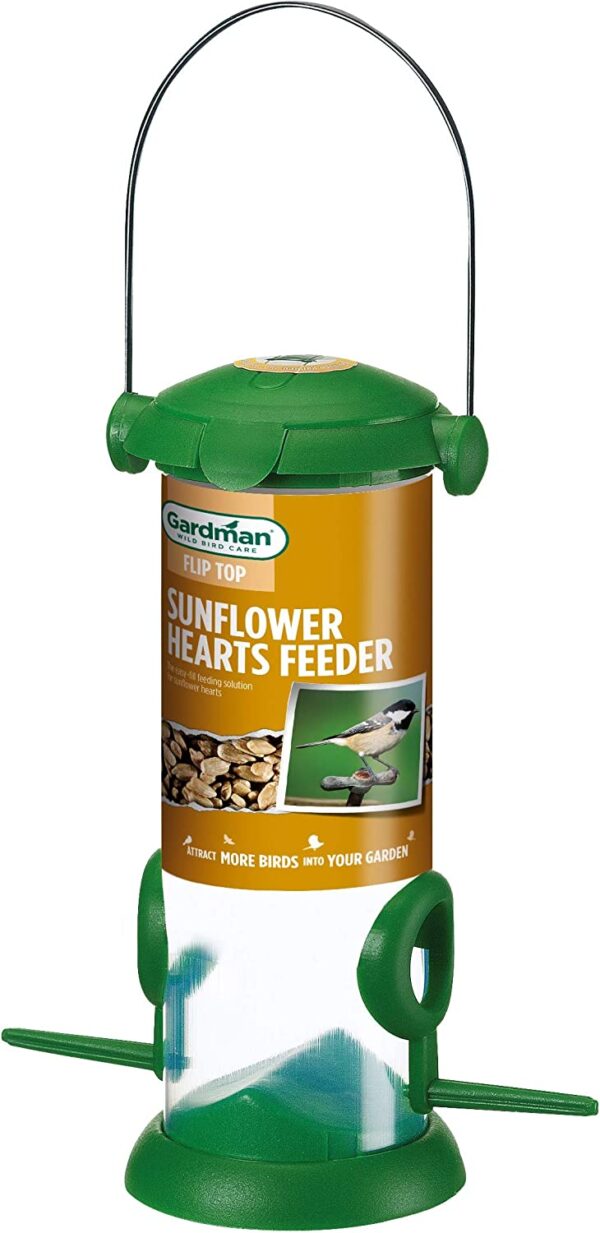 Gardman Green Flip-Top Sunflower Heart Bird Feeder