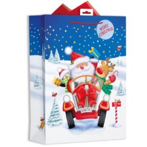 Gift Maker Oversized Christmas Gift Bag - Santa & Friends in Vehicle