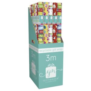 Giftmaker Birthday Celebration Gift Wrap Paper Roll - 3m x 69cm