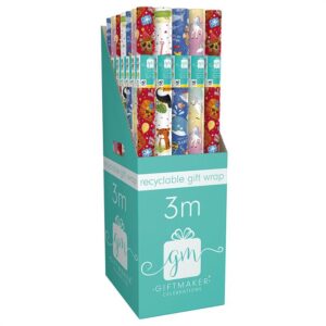 GIFTMAKER Children's Gift Wrap Paper Roll, 3m x 69cm