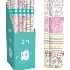 GIFTMAKER Gift Wrap Paper Roll for Her, 3m x 69cm