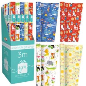 GIFTMAKER Kids' Everyday Design Gift Wrap Roll, 69cm x 3m