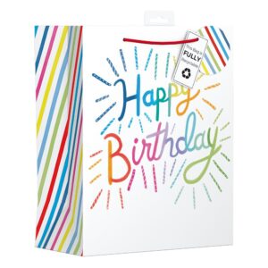 GIFTMAKER Vibrant Birthday Text Large Gift Bags Approximately 36 x 28 cm