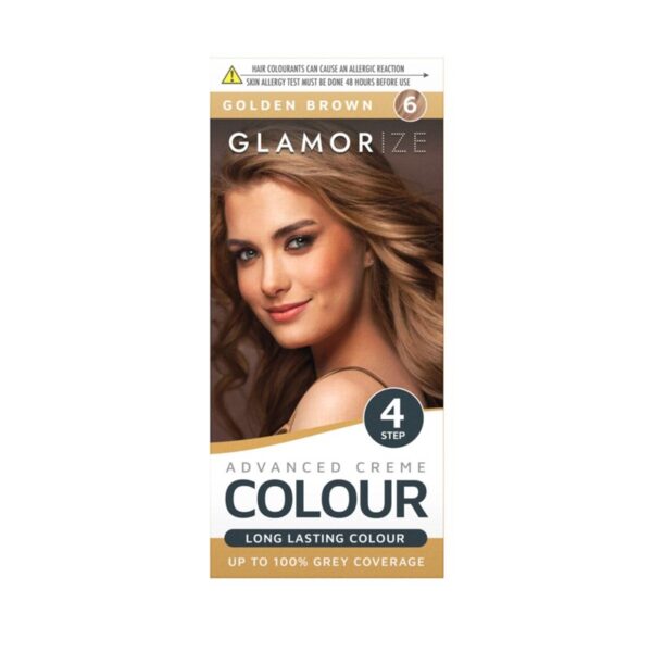 GLAMORIZE Long-Lasting Women's Hair Dye - Shade No. 6: Golden Brown