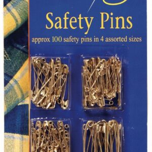 Gold Safety Pins - 100 Pack Sewing Box