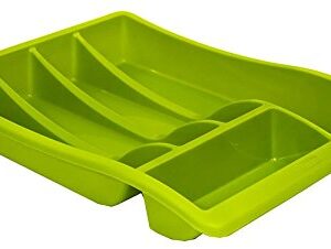 Green Cutlery Tray by Whitefurze