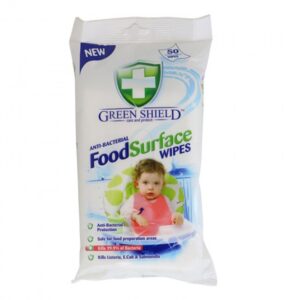 GREENSHIELD ANTIBACTERIAL CLEANING WIPES FOR FOOD SURFACES - PACK OF 50