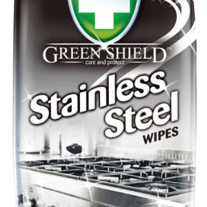 GREENSHIELD ANTIBACTERIAL STAINLESS STEEL CLEANING WIPES - PACK OF 50