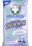 GREENSHIELD ANTIBACTERIAL TOILET CLEANING WIPES, PACK OF 40