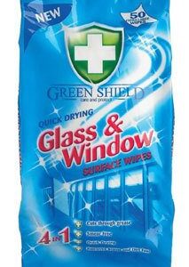 GreenShield Glass & Window Wipes - Pack of 50