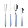 GREENWORKS 24-Piece Stainless Steel Cutlery Set with Blue Stripes