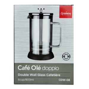 GRUNWERG CAFE OLE DOPPIO BLACK 6-CUP 800ML CAFETIERE