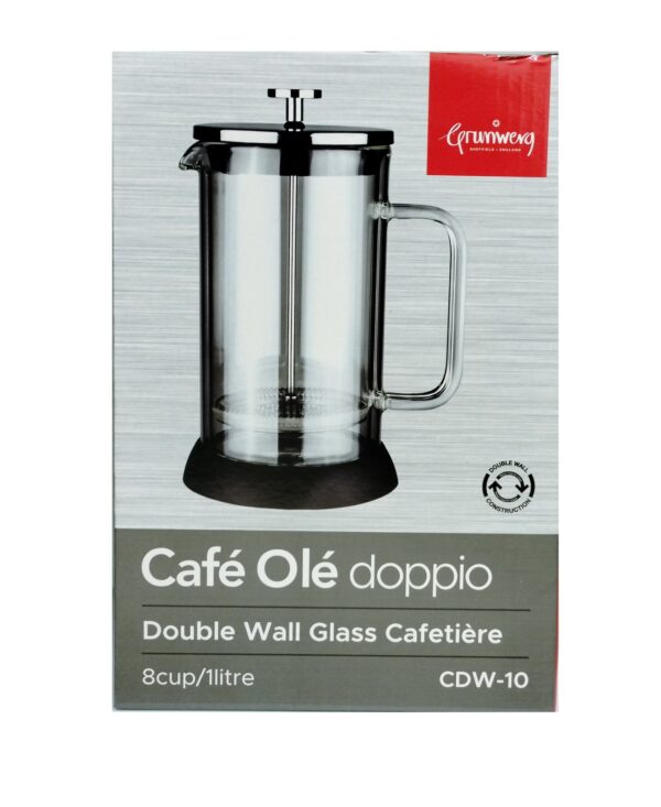 GRUNWERG CAFE OLE DOPPIO BLACK 8-CUP 1L COFFEE PRESS