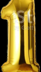 GSD Giant Gold 86cm Standing Foil Number 1 Balloon