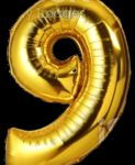 GSD Large 86cm Gold Standing Foil Balloon - Number 9