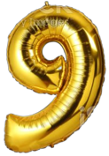 GSD Large 86cm Gold Standing Foil Balloon - Number 9