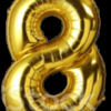 GSD Large Gold Number 8 Standing Foil Balloon - 86cm