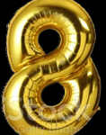 GSD Large Gold Number 8 Standing Foil Balloon - 86cm