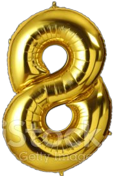 GSD Large Gold Number 8 Standing Foil Balloon - 86cm