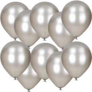 GSD Metallic Silver Balloons - Pack of 12