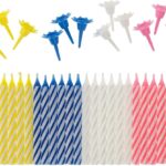 GSD Pack of 24 Birthday Party Candles with Holders