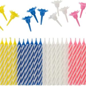 GSD Pack of 24 Birthday Party Candles with Holders