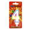 GSD Rainbow Border Number 4 Birthday Candle