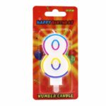 GSD Rainbow Border Number 8 Birthday Celebration Candle