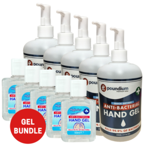 Hand Sanitizer Gel Bundle: 5x50ml & 5x500ml