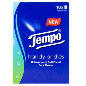 Handy Andies 4-Ply Pocket Tissues Pack of 10