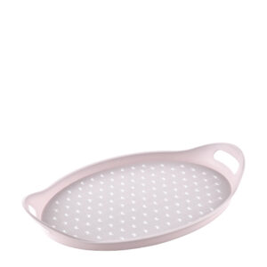 HAPPY LIFE Plastic Oval Anti-Slip Tray, 25x40x2cm