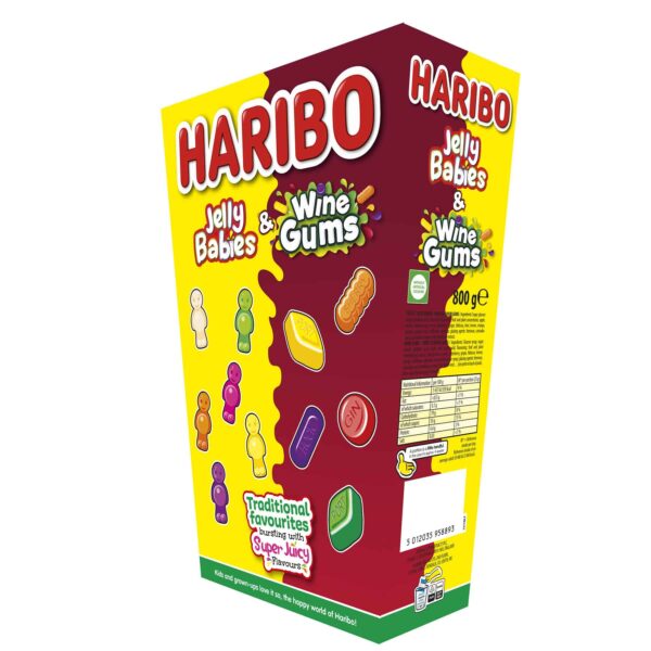 Haribo Giant Gift Box with Jelly Babies & Wine Gums, 800g