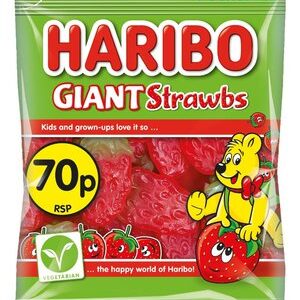 Haribo Giant Strawberry Gummies 60g - Priced at 70p