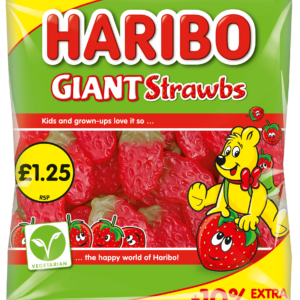 Haribo Giant Strawbs 154g £1.25 with 10% Extra Free